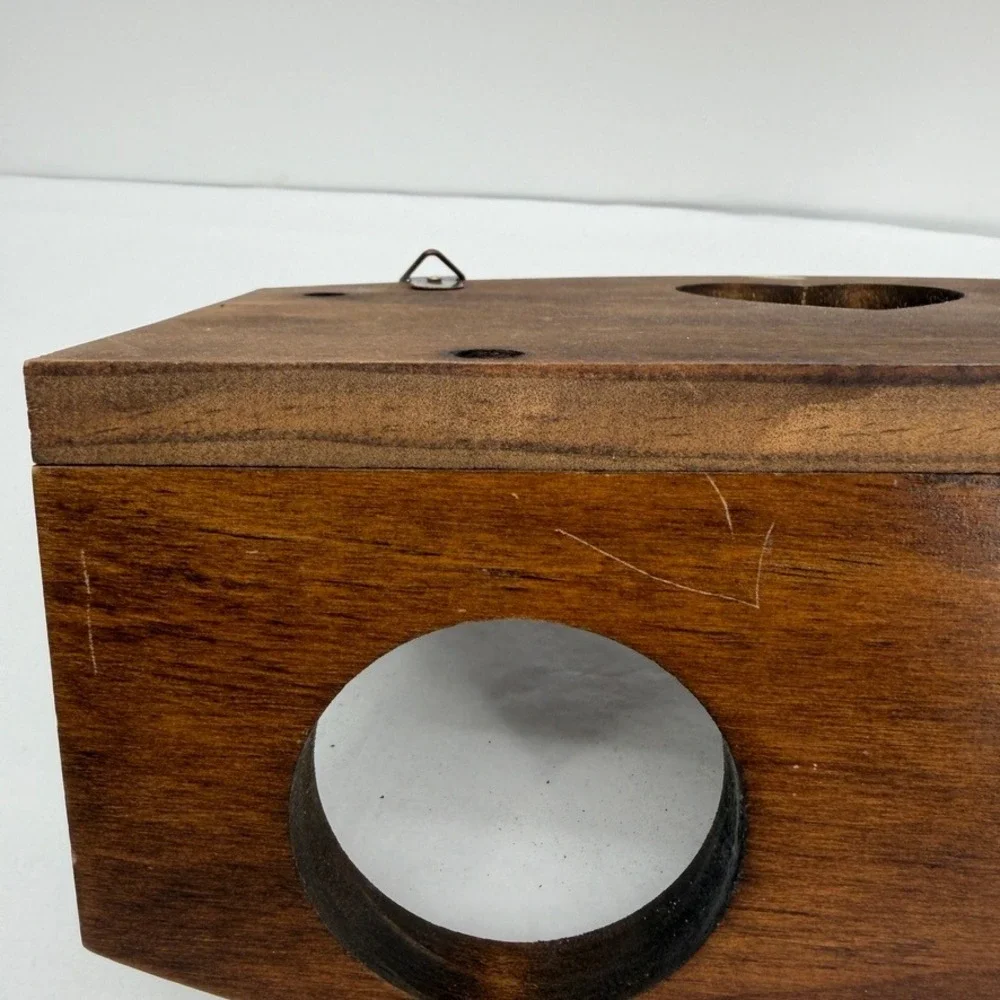 Wooden Heart‎ Cutout Wall Shelf Circular Hole on Bottom Country Rustic Granny